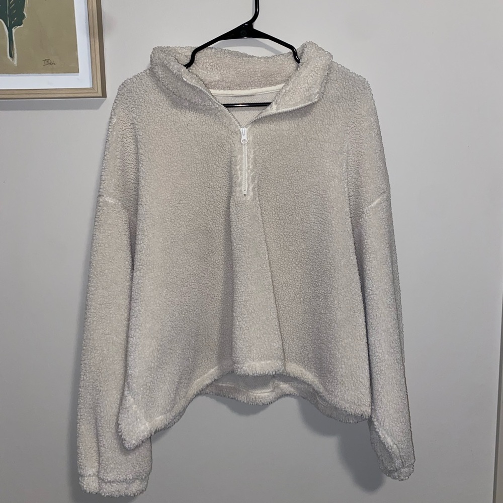 H&M Cropped Drawstring Sherpa